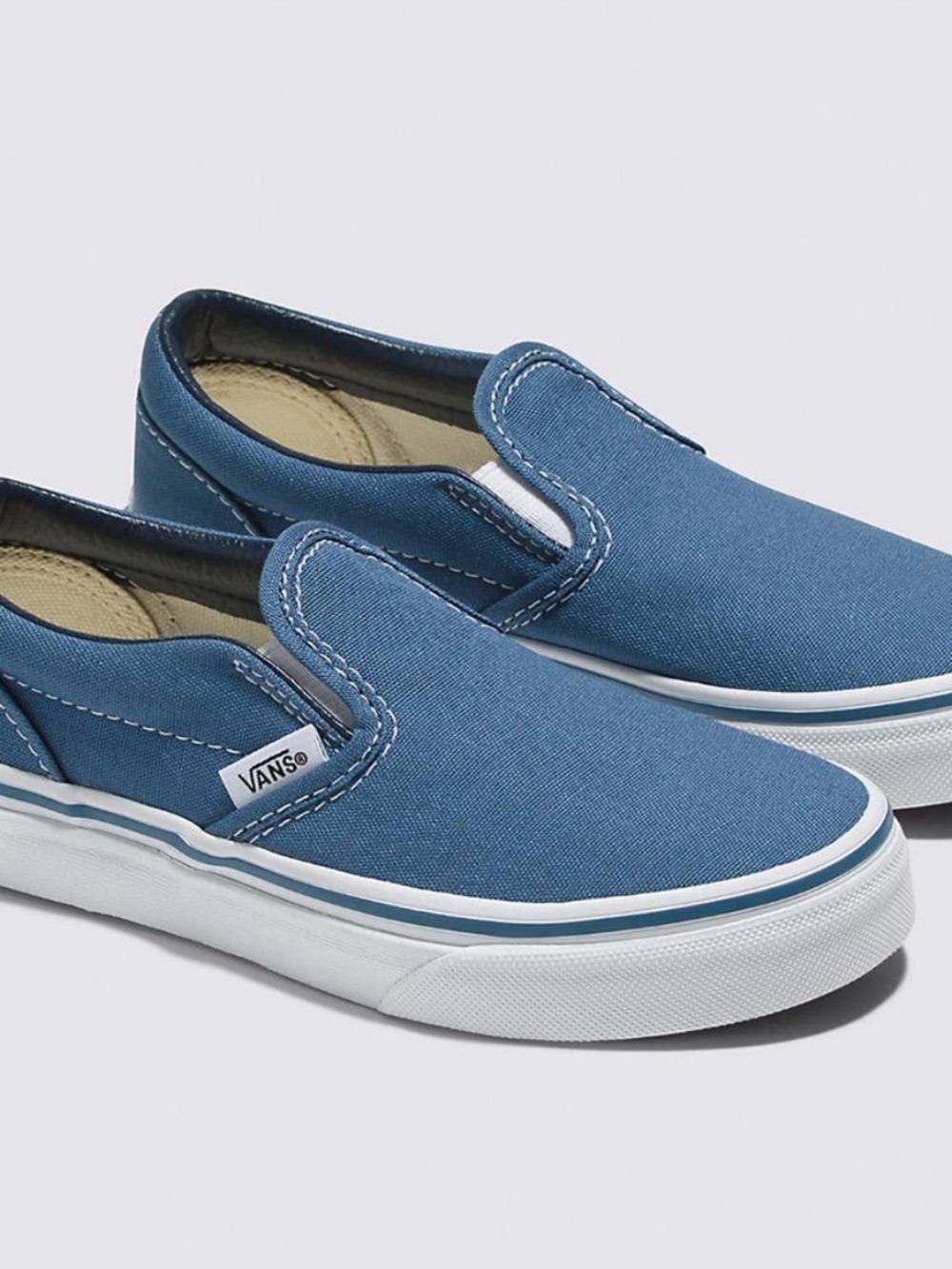 Vans Kids Classic Slip-On Canvas Sneakers - Denim Blue